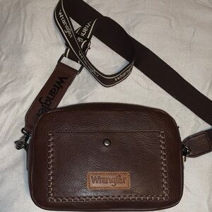 Wrangler Dark Brown Leather Belt Bag